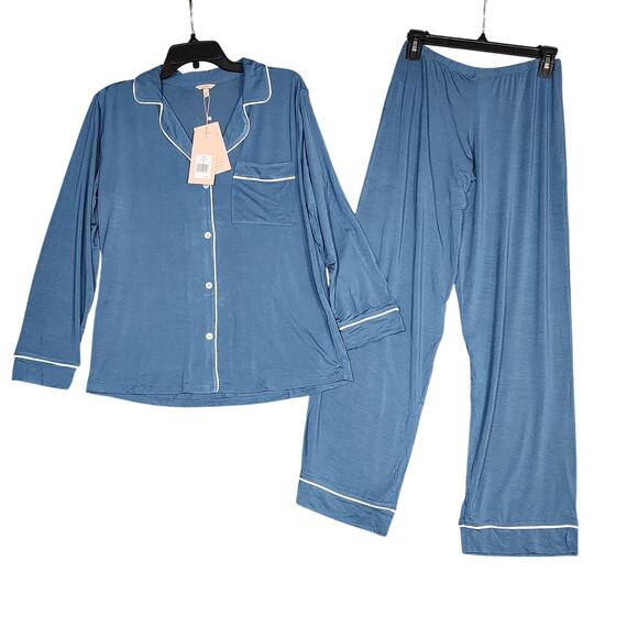 Eberjey Other - Eberjey Gisele Long Sleeve Pj Set XS Heritage Blue Ivory